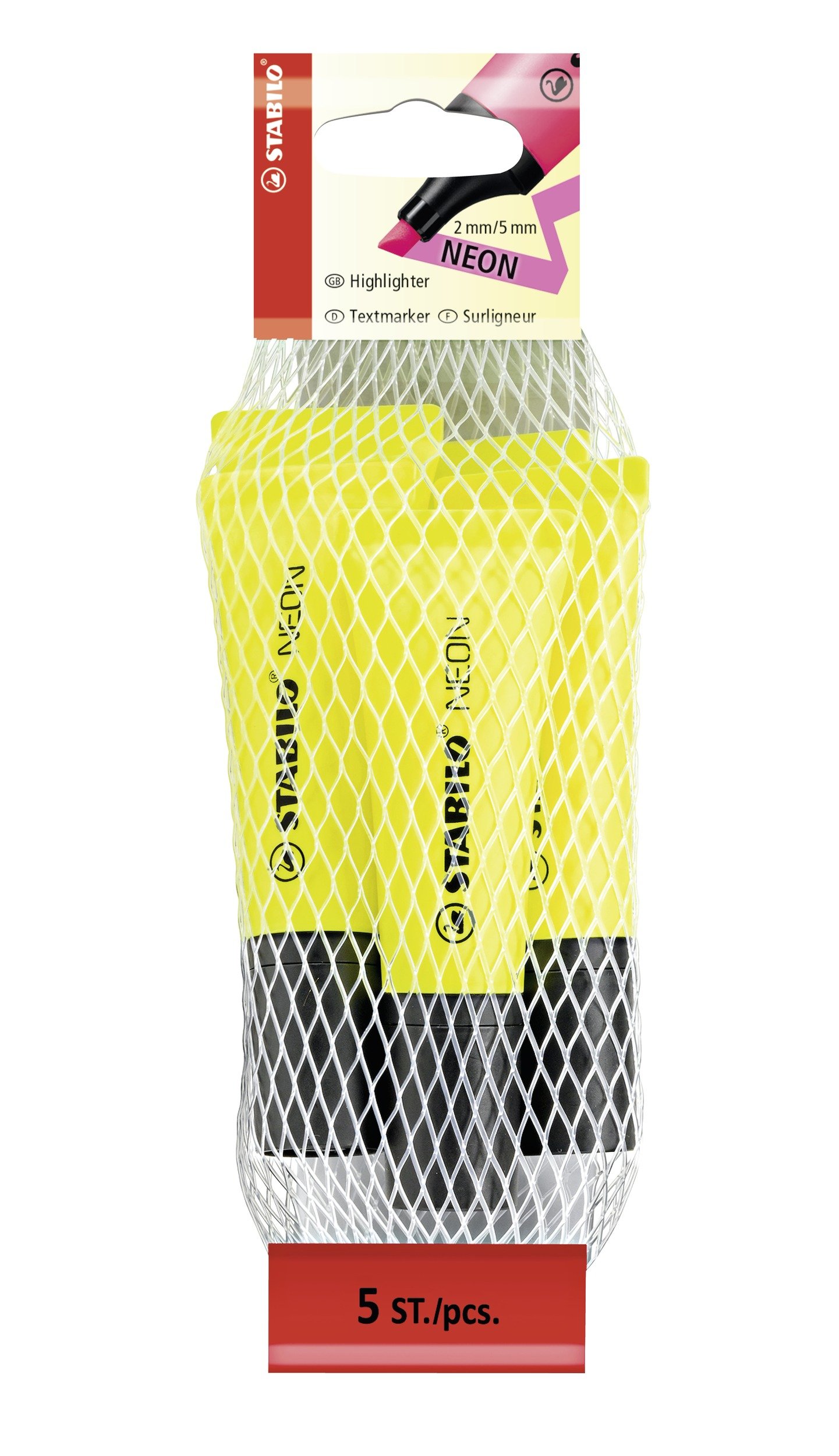 STABILO Textmarker NEON - 10 x 5er Pack - gelb