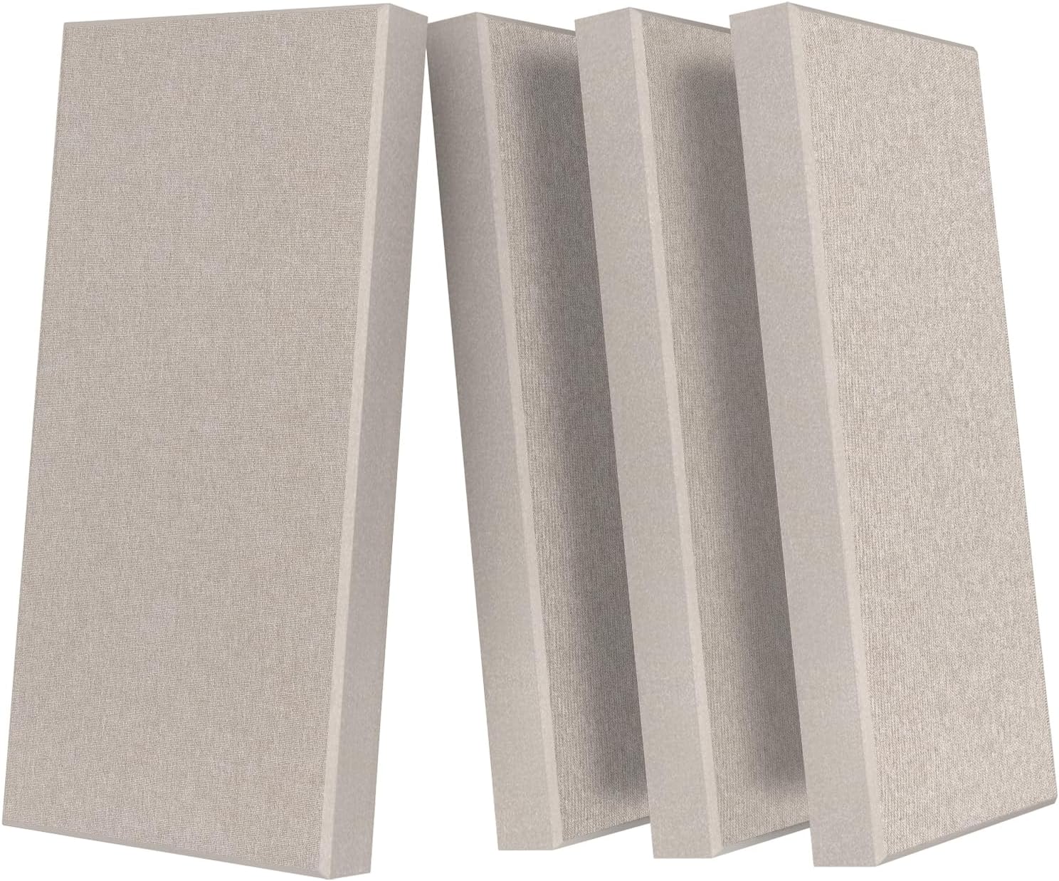 UMIACOUSTICS 4 PCS Acoustic Panels with Hanging Brackets, 2” Thick Fiberglass Sound Proof Panels Removable for Studios, Office, Home Theater Wall- Linen 23.6" x 11.8"-4pcs Linen