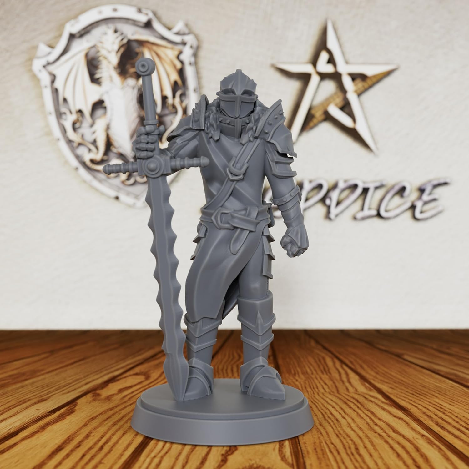 Unpainted RPG Minis for Fantasy Role Playing & Tabletop Game - 28mm Scale TTRPG Figure for Dungeon Masters, Human Miniatures Gaming RPG Accessory - Medieval Knight (AS238)