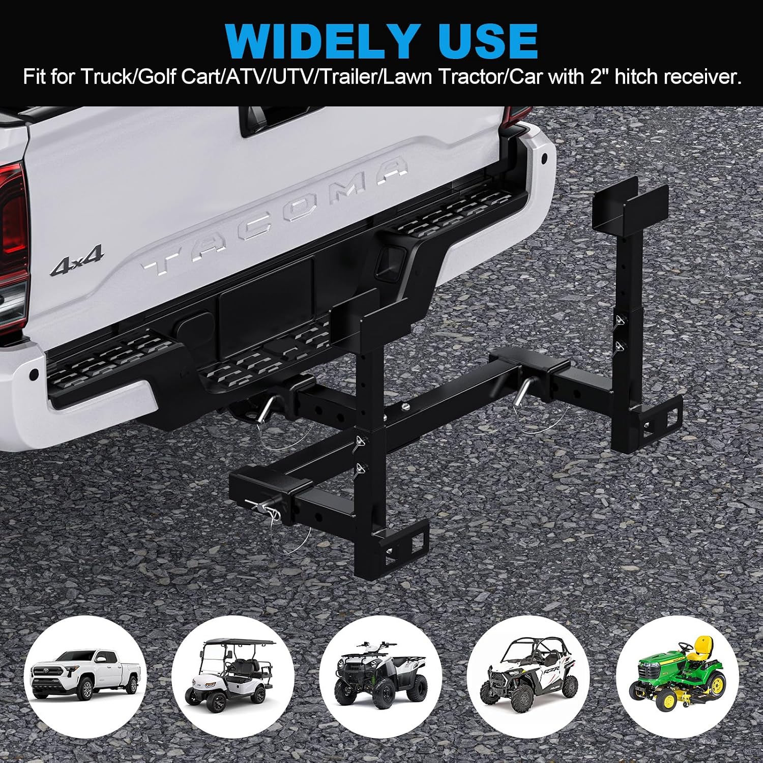 High-Loading Dual Trash Can Hauler Hitch, Trash Can Hitch Back-Up Compatible Garbage Can Towing Carrier for 2"Hitch Receiver, Garbage Can Hauler Hitch Fit Pickup Truck, Tractor, Trailer & Curbside Use