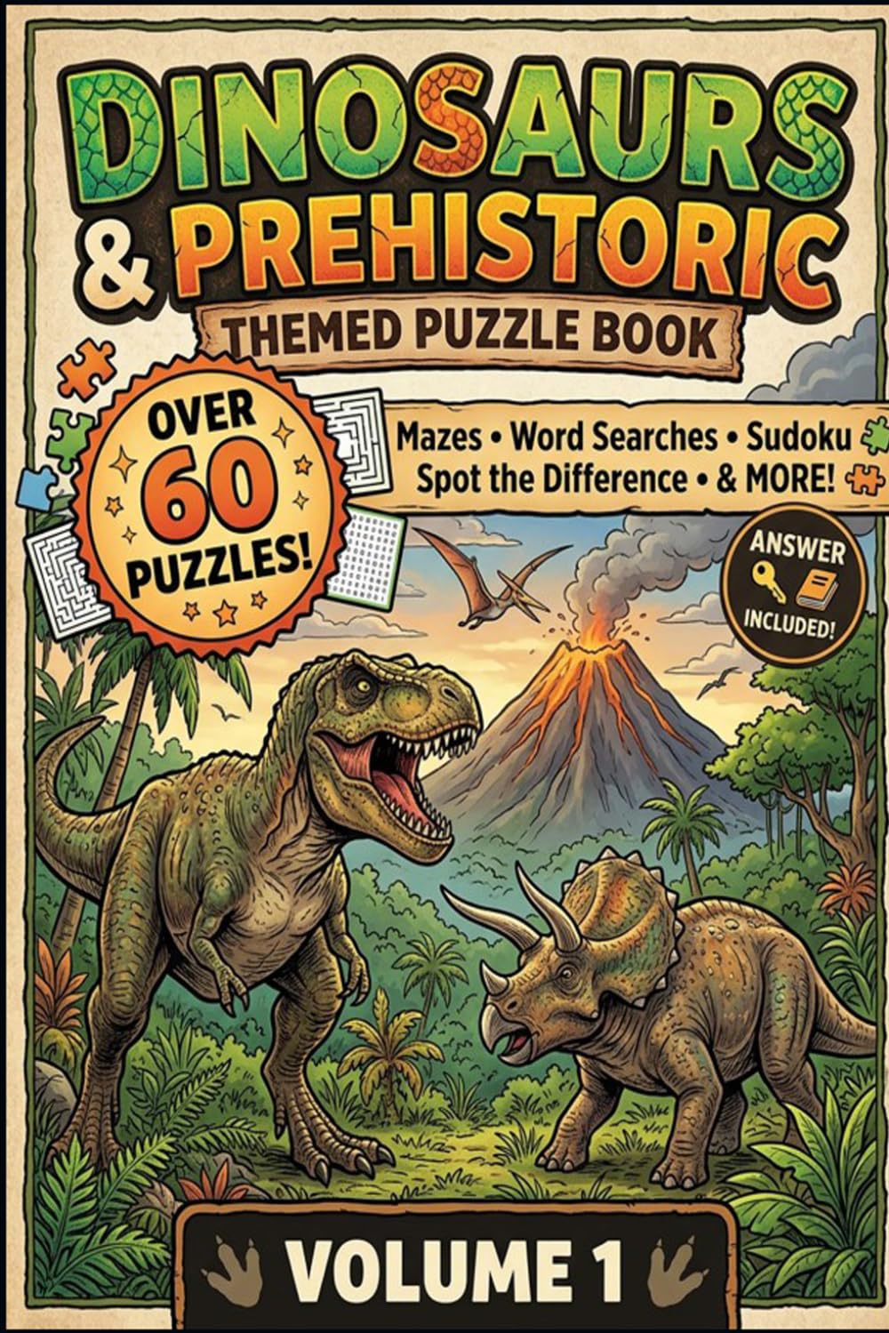 Dinosaur & Prehistoric Puzzle Book