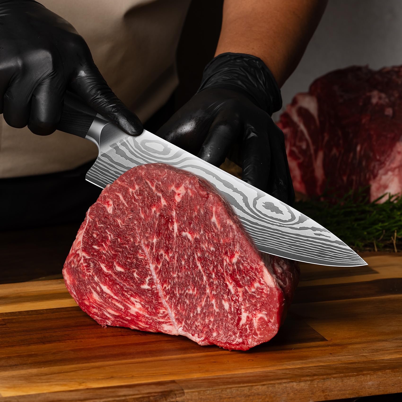 FINTISO 8 Inch Japanese Chef Knife,2026 New Upgrade Kitchen Knife High CarbonJapanese Powder Steel Kitchen Knife with Ergonomic Sakuragi Handle Chef Knives Set — Amazon image 5