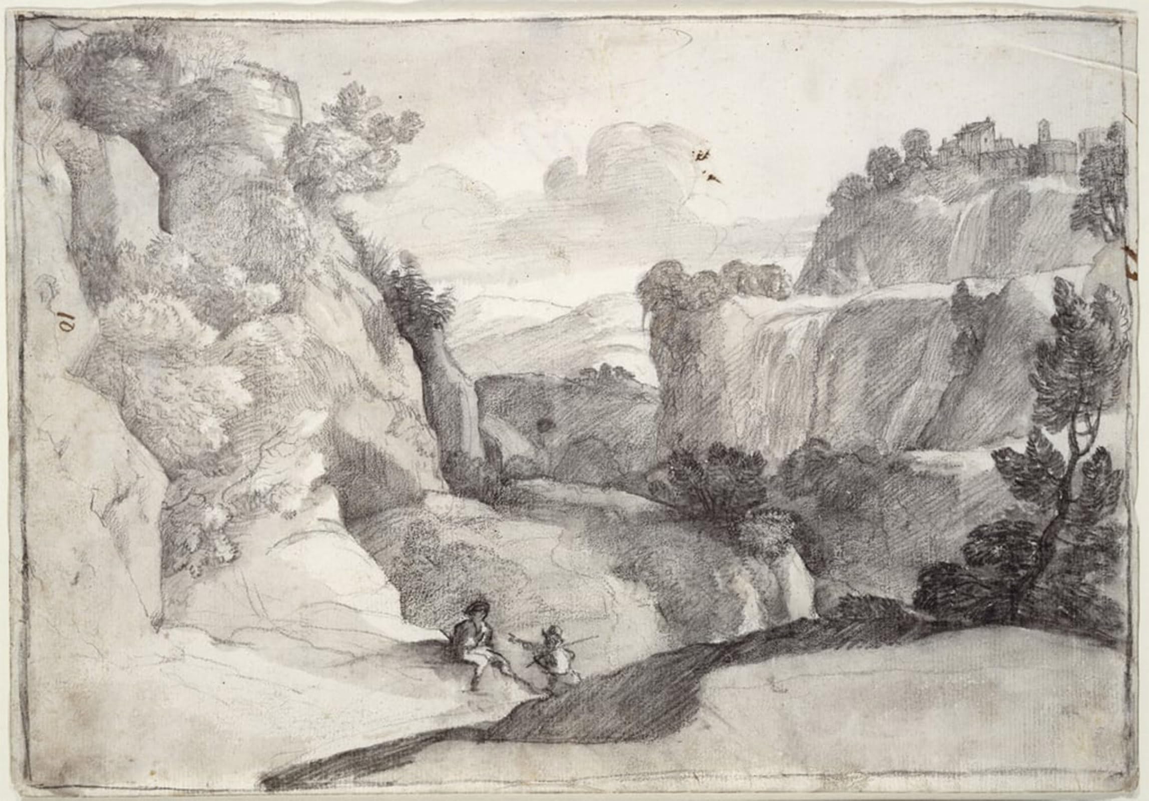 POSTERIIk Vintage Art Print Images Pictures Print the Cascades of Tivoli by Claude Lorrain Modern Colour Posters for Office Home Decor 60x90cm
