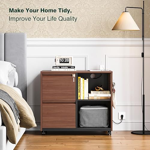 Miniatura 78 de Archivador móvil de 3 cajones con cerradura, archivador debajo del escritorio para oficina en casa, archivadores de metal sobre ruedas para archivo