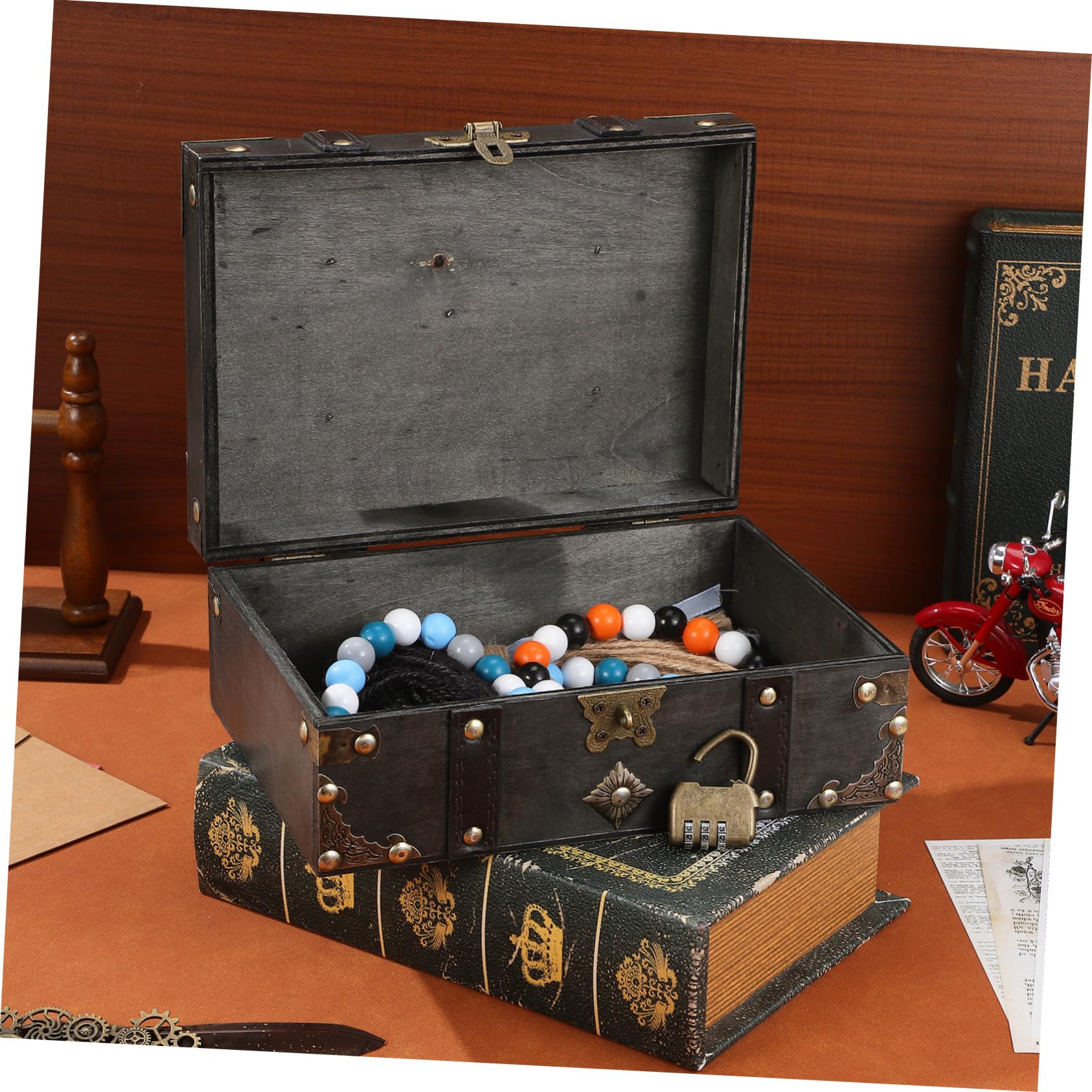 BESTYASH Schmuckschatulle Mit Schloss Vintage-aufbewahrungsbox Für Damen Dekorative Schmuckdose Mit Zahlenschloss Kleine Vintage-schmuckkästchen Für Halsketten Ringe Und Armbänder
