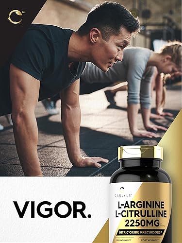 Miniatura 7 de Carlyle L-Arginina L-Citrulina Complejo  2250mg  240 Cápsulas  Precursores de óxido nítrico  Forma libre  Sin OMG y sin gluten