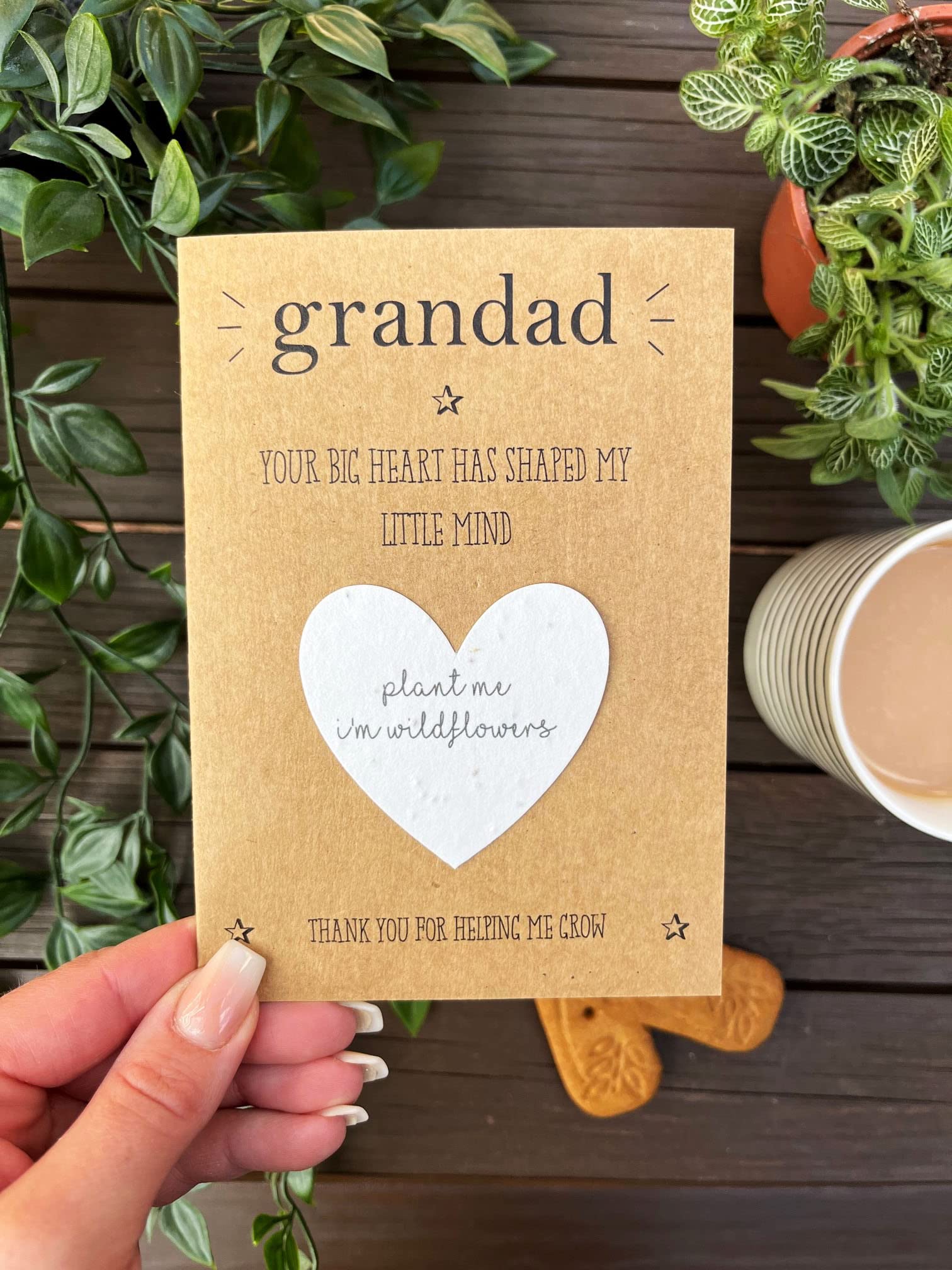 The Little Gem CompanyHandmade Card & Gift - Seed Heart to Grow Wildflowers - Grandad