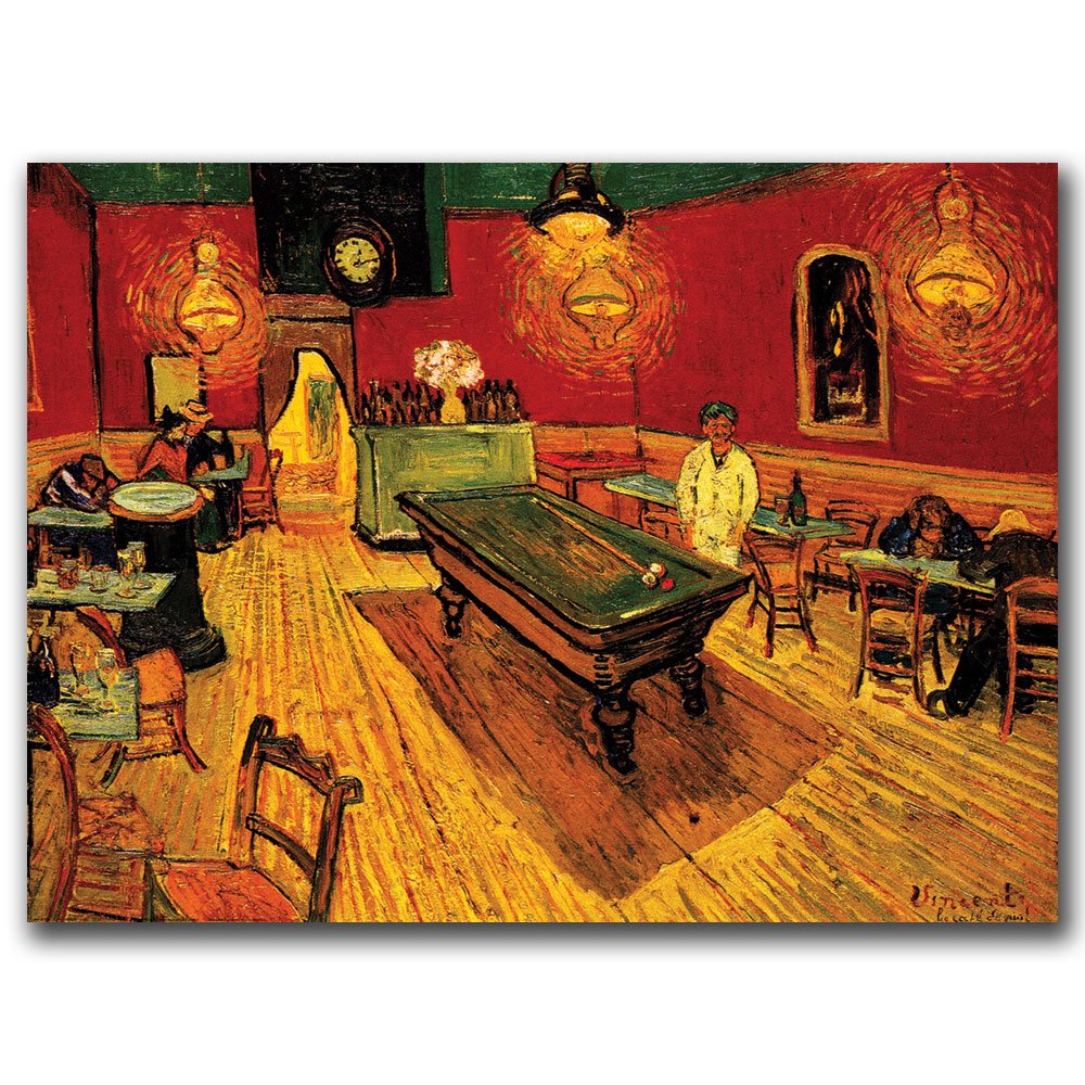 Trademark Fine Art The Night Cafe by Vincent Van Gogh 14 by 19-Inch