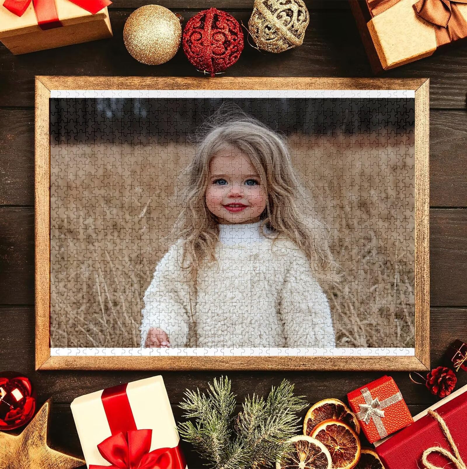 Puzzle Personalizado con Foto, Personalizada Rompecabezas Personalizado Diseña tu Logo Foto o Texto, Personalizado Navidad Halloween San Valentín Parejas Niños Familia Amigos h-2357