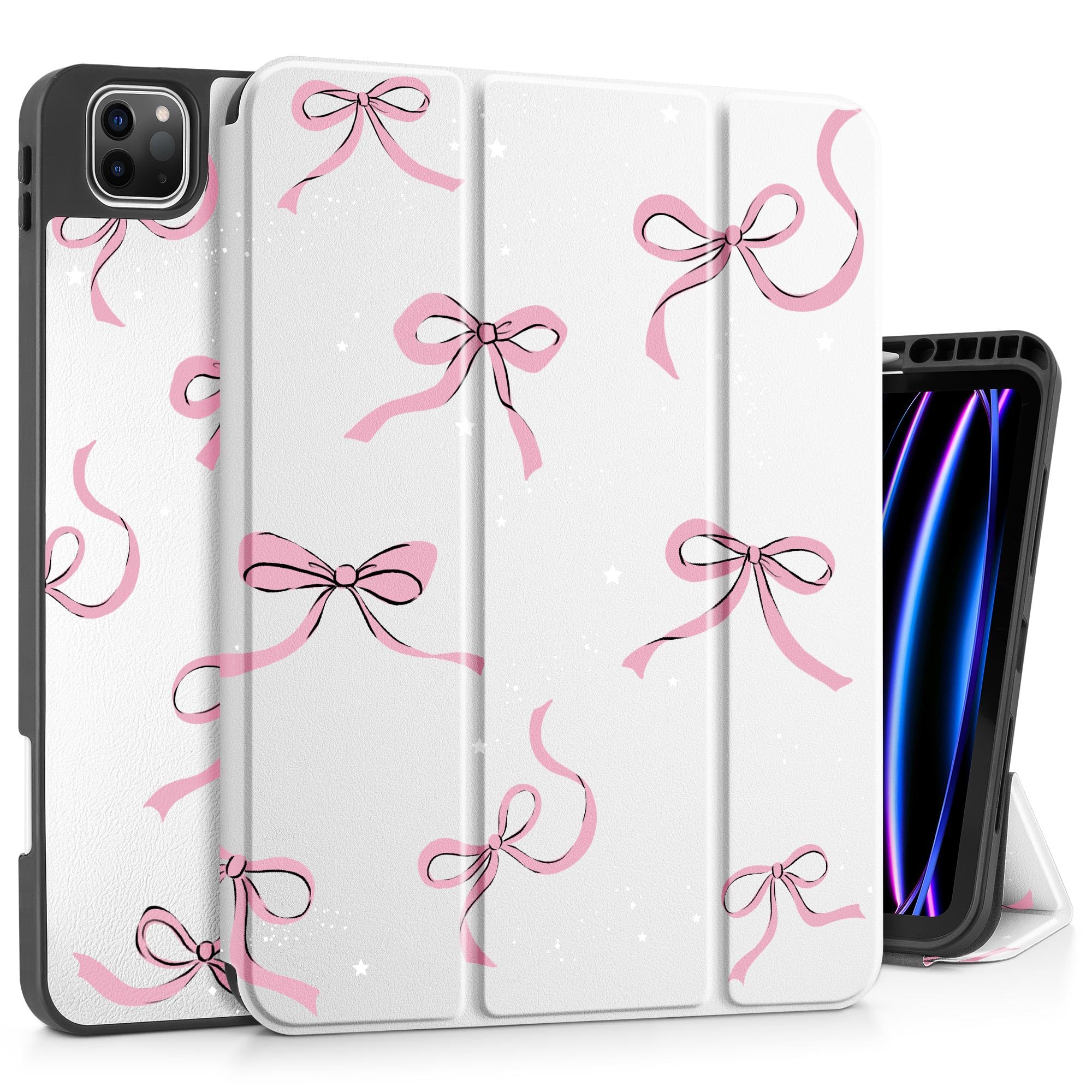 May Chen for iPad Pro M2 12.9 Case 6th/5th/4th/3rd Generation 2022 2021 2020 2018 Trifold Stand + Pencil Holder + Auto Wake/Sleep + Soft TPU