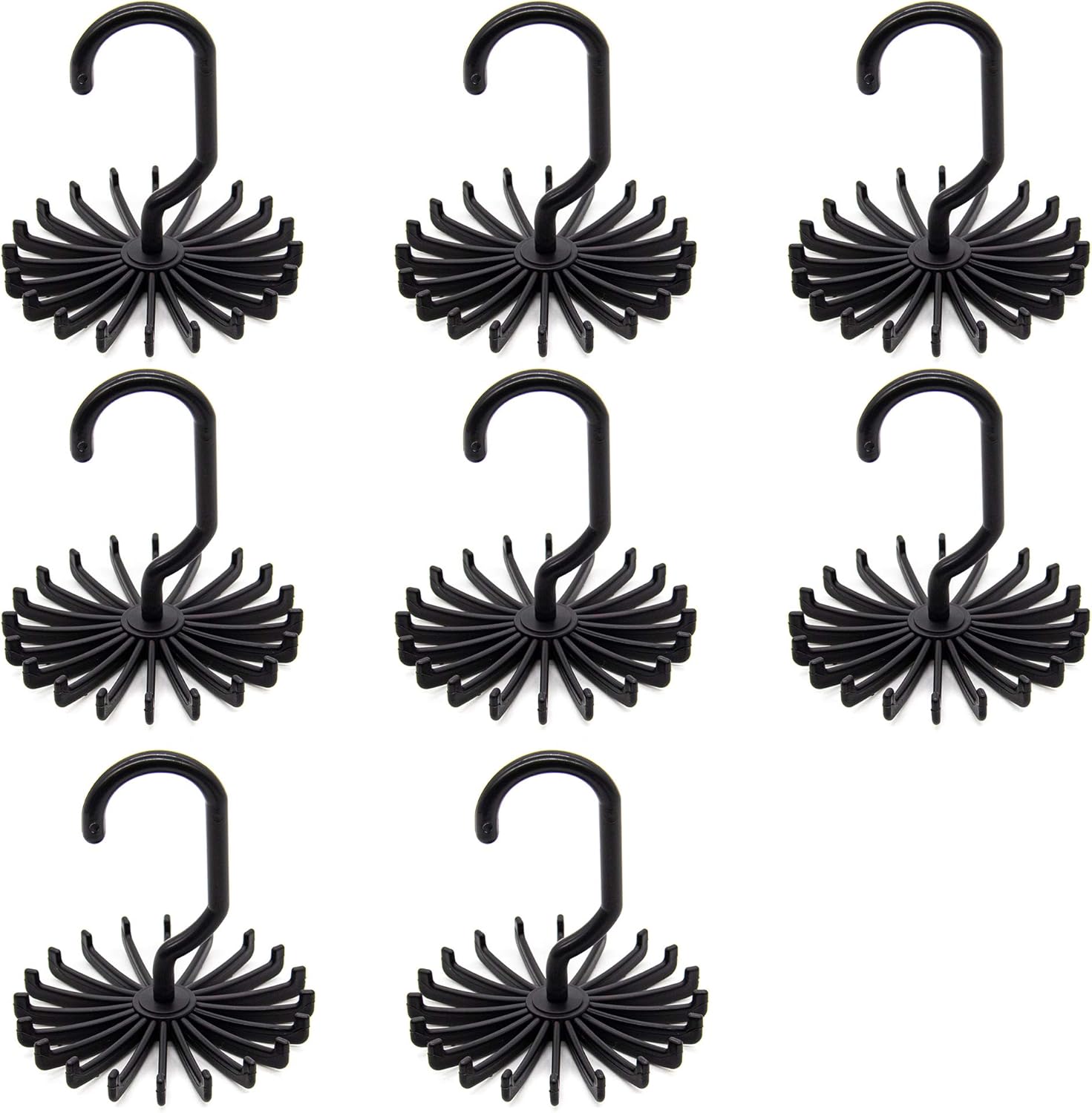 AUEAR, 8 Pack 360 Degree Rotating Scarf Hanger 20 Hooks