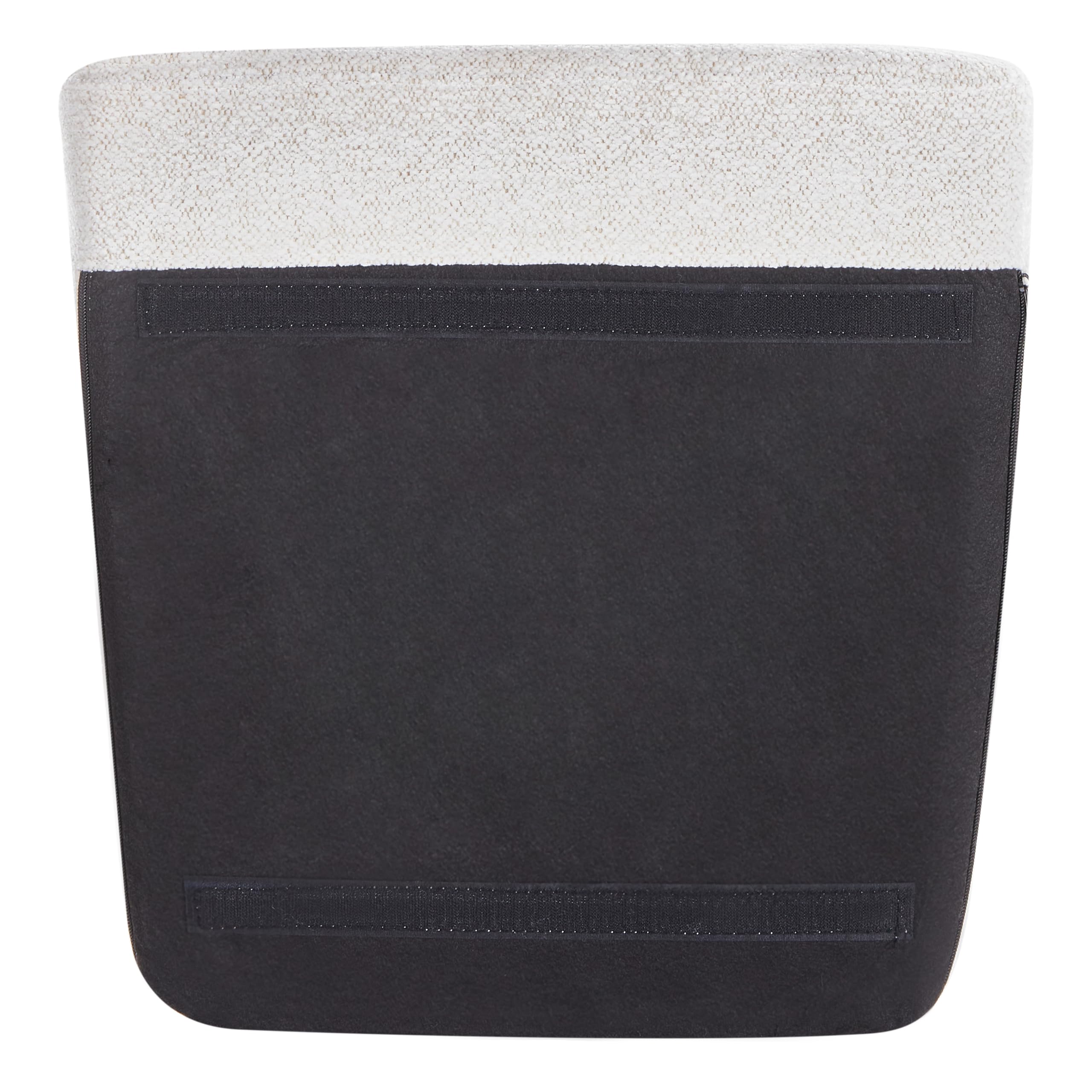 Beliani Silla Mecedora de Tela Asiento de poliéster Patas de Metal Patines de Madera diseño Moderno Blanco Crema Kvelia