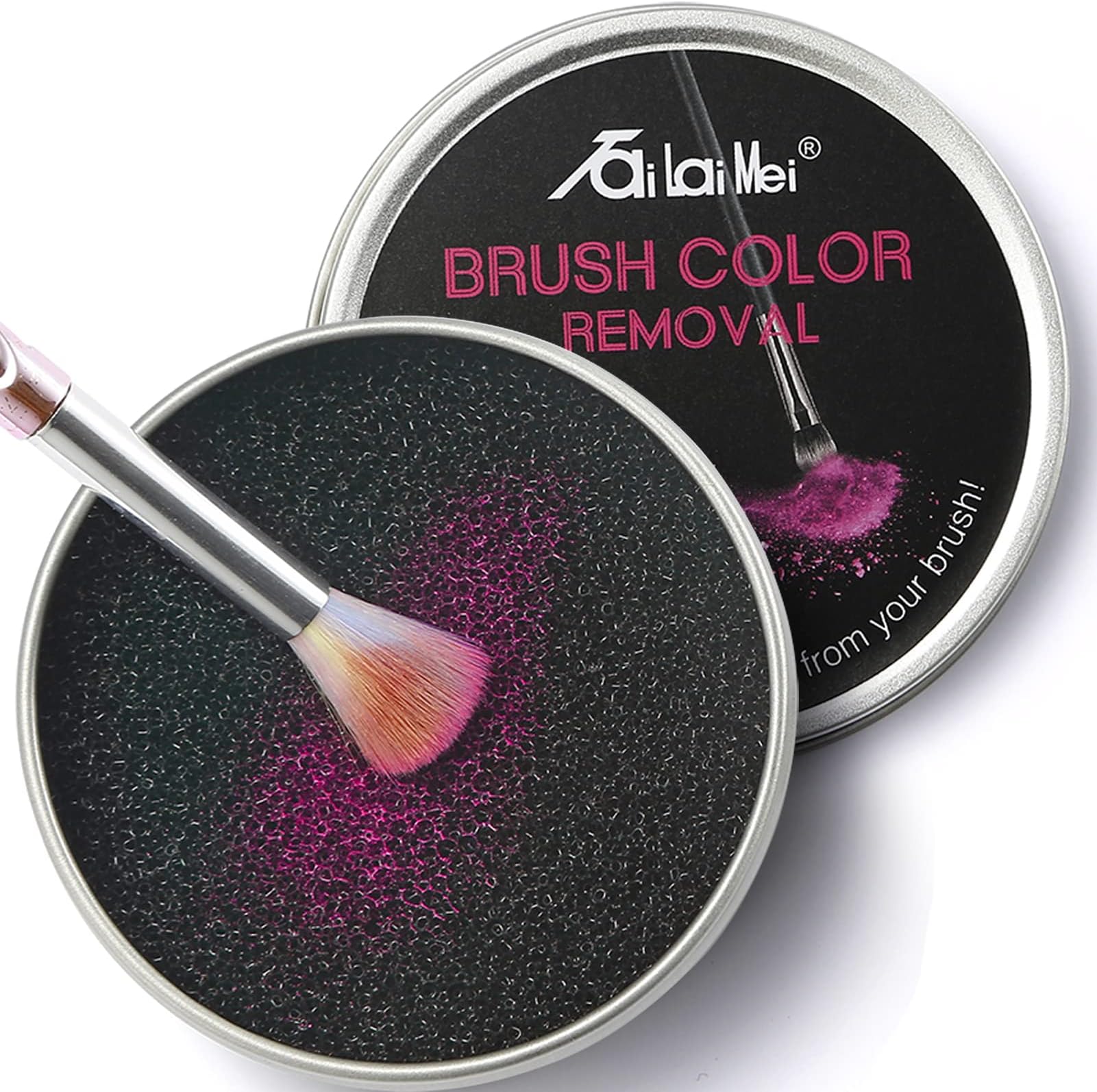 2 Pack Color Removal Cleaner Sponge, Quickly & Easily Clean Makeup Brushes Powder Without Water or Chemical Solutions Eliminating Drying Time - Switch Eyeshadow Colored Immediately