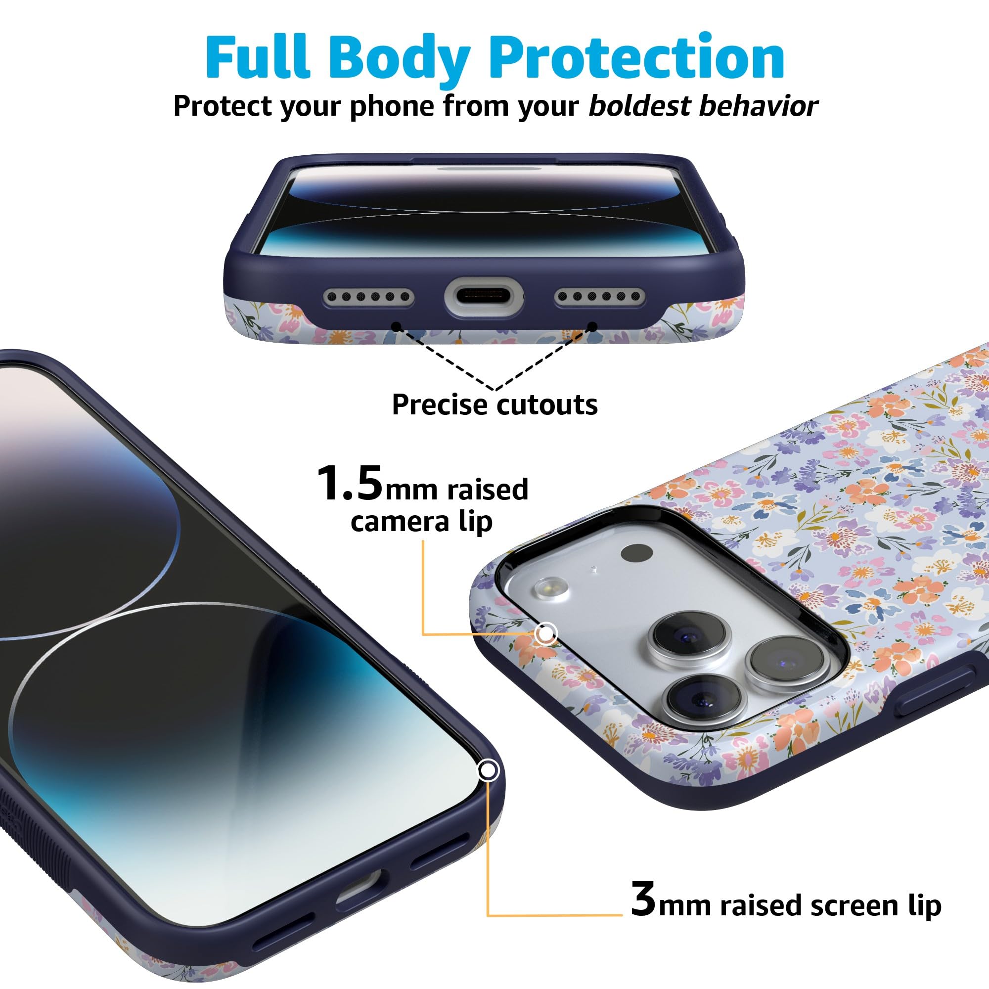 Amazon.com: Casely iPhone 17 Pro Max Case | Poppy Meadows | Pastel