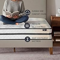 Vista 6 de Signature Design by Ashley Chime Colchón híbrido de 10 pulgadas, espuma certificada por CertiPUR-EE.UU., tamaño individual, blanco