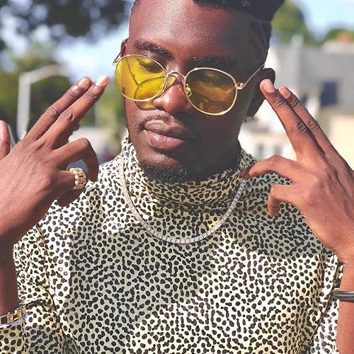 Miniatura 5 de JINAO Anillo de rodio chapado en oro de 18 quilates con circonita cúbica cubana para hombre, estilo hip hop