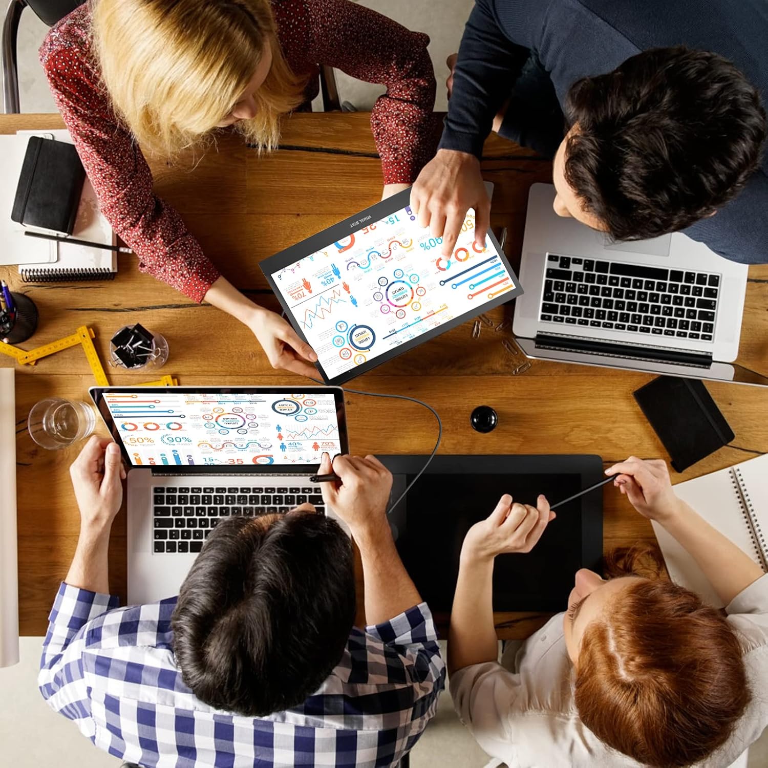 13.3” Portable USB Type-C Monitor Touchscreen, 1080P FHD, IPS, 100% DCI-P3, 10-Point Touch External Screen with Premium Smart Cover Dual Speakers for Laptop,PC,Mobile Phone,Mac,Surface,Xbox,PS4,Switch - Image 5