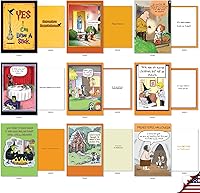 Vista 3 de NobleWorks Juego de 36 tarjetas de felicitación histéricas de Halloween con sobres de 5 x 7 pulgadas (36 diseños, 1 cada uno) Joke O'Lanterns