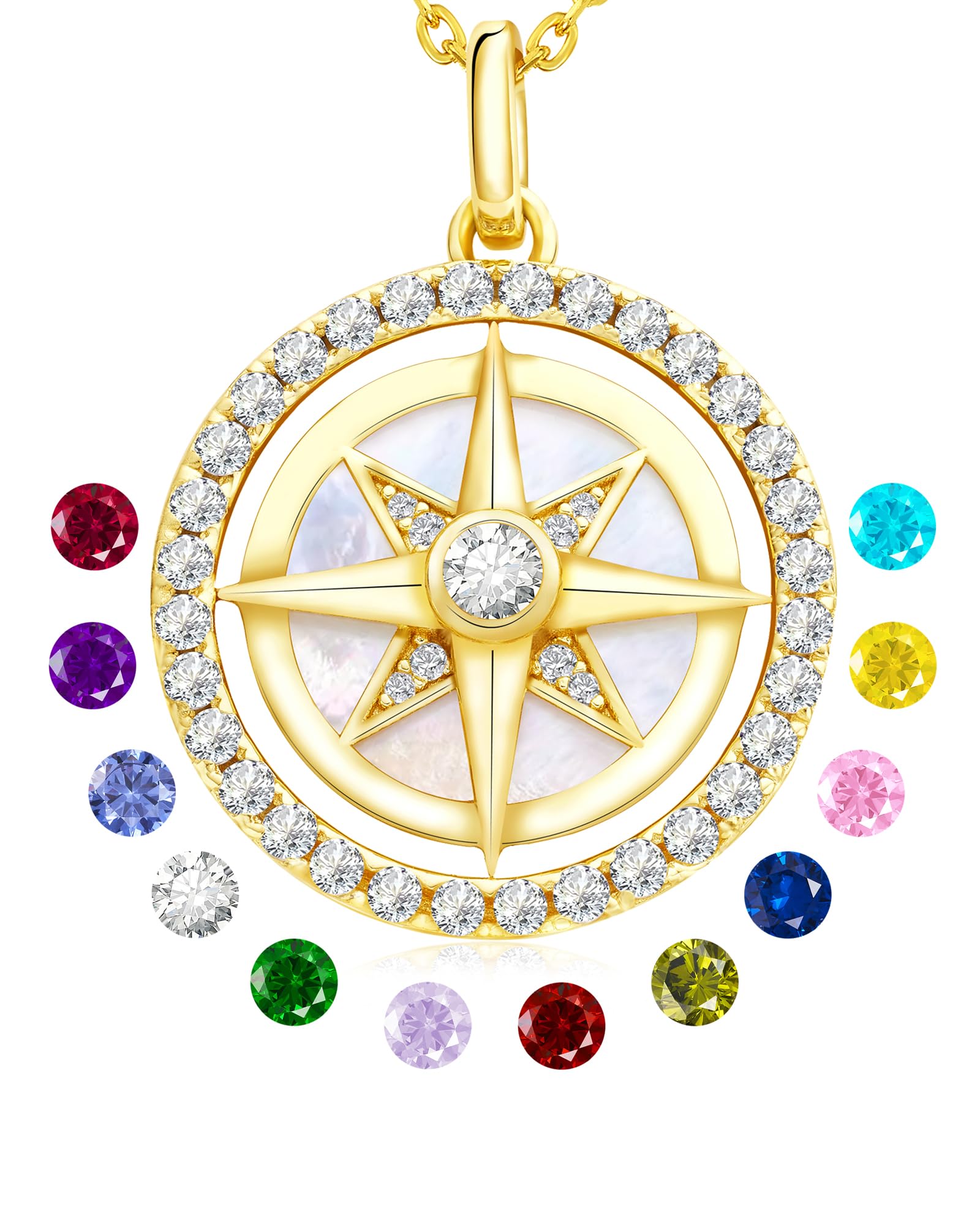 CREENCIA Graduation Necklace for Daughter - Compass Pendant Sterling Silver Necklace - Personalized Gift for Women, Her - Inspirational Jewelry Gift