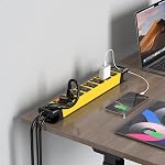 Power Strip with Individual Switches - 8 Outlet Heavy Duty Power Strip with Cord Manager,1200J Surge Protector Home Office Garage Industrial Workbench