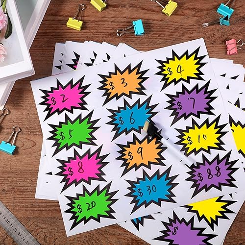 Miniatura 4 de Yeaqee 240 calcomanías de precio de venta de garaje de 3.62 x 2.52 pulgadas, calcomanías de precios de venta de patio con espacio para escribir