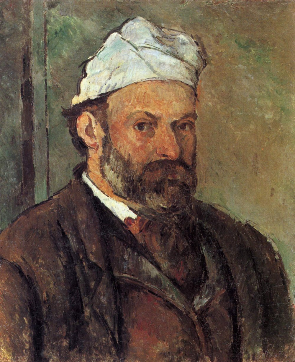 Lámina de Paul Cézanne en acabado mate con el Autorretrato con Sombrero Blanco