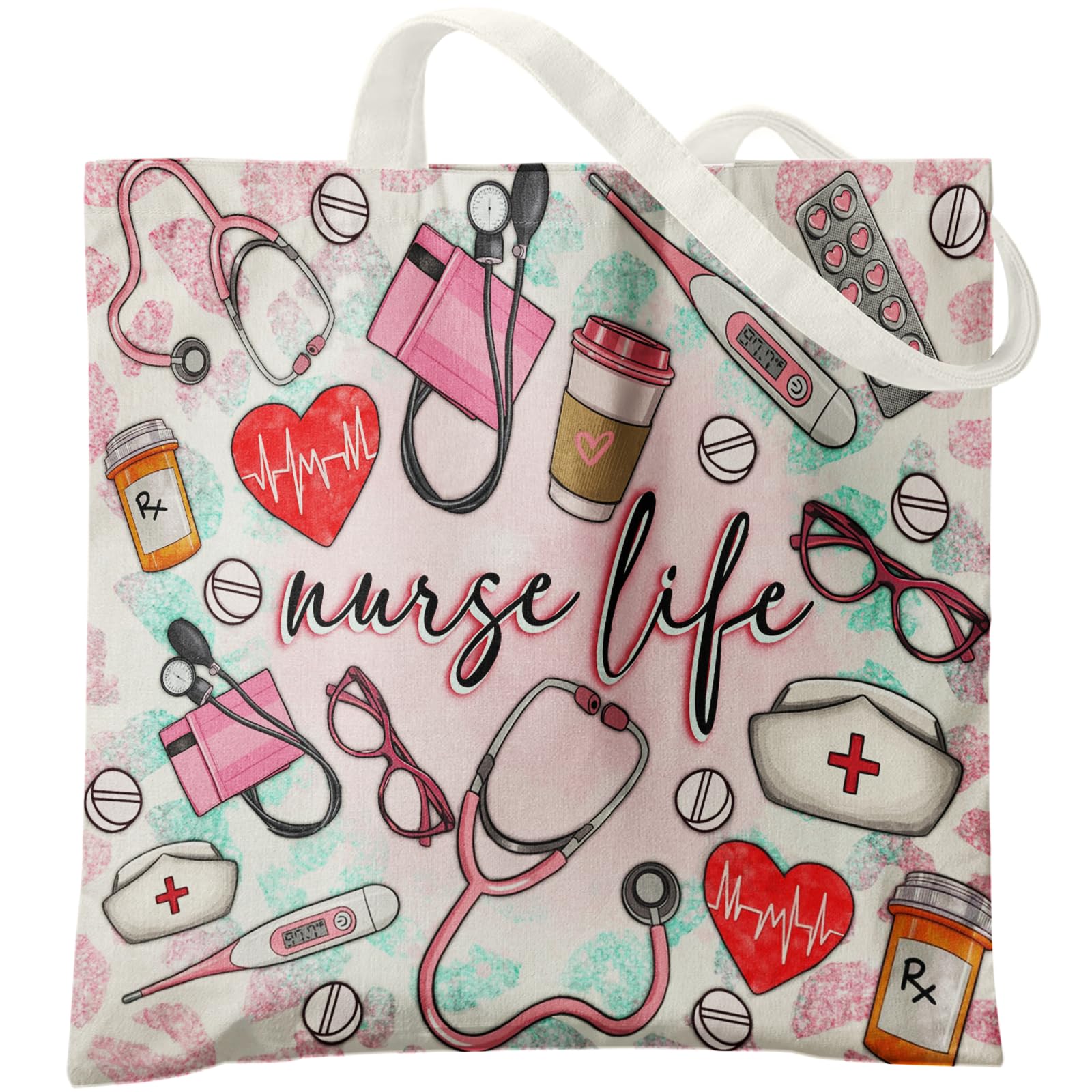 Veqzc Nurse Tote Bag – Reusable Canvas Grocery Bag, 15x13.3 Inches, Nurse-Themed Design For Women - View #14