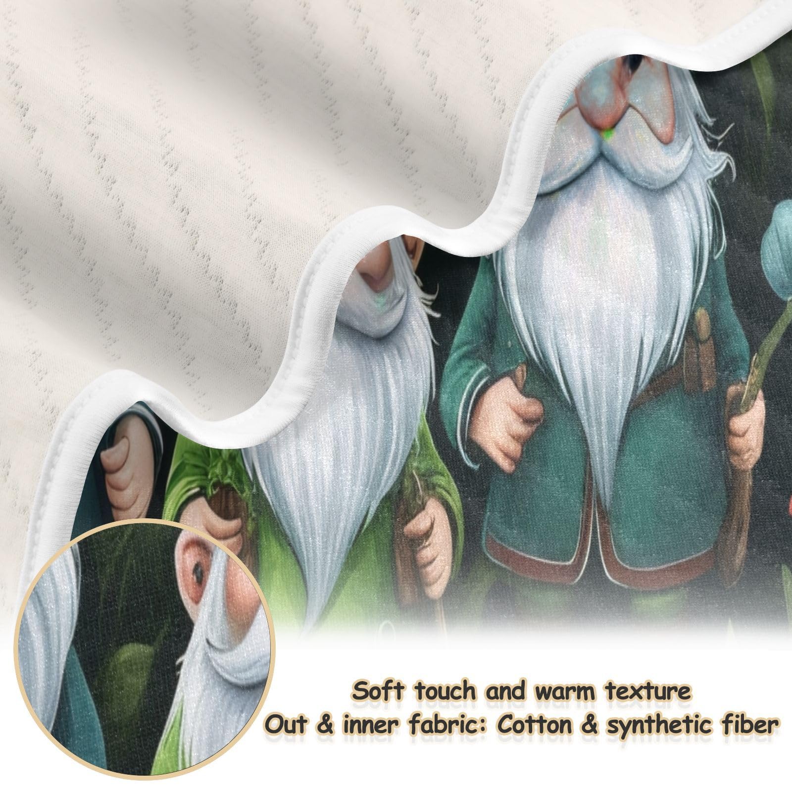 Burbuja St. Patrick Gnome Mushrooms Baby Blanket for Boys Girls, Nursery Soft Warm Swaddling Receiving Baby Blankets, 30x40 in Toddler Blanket