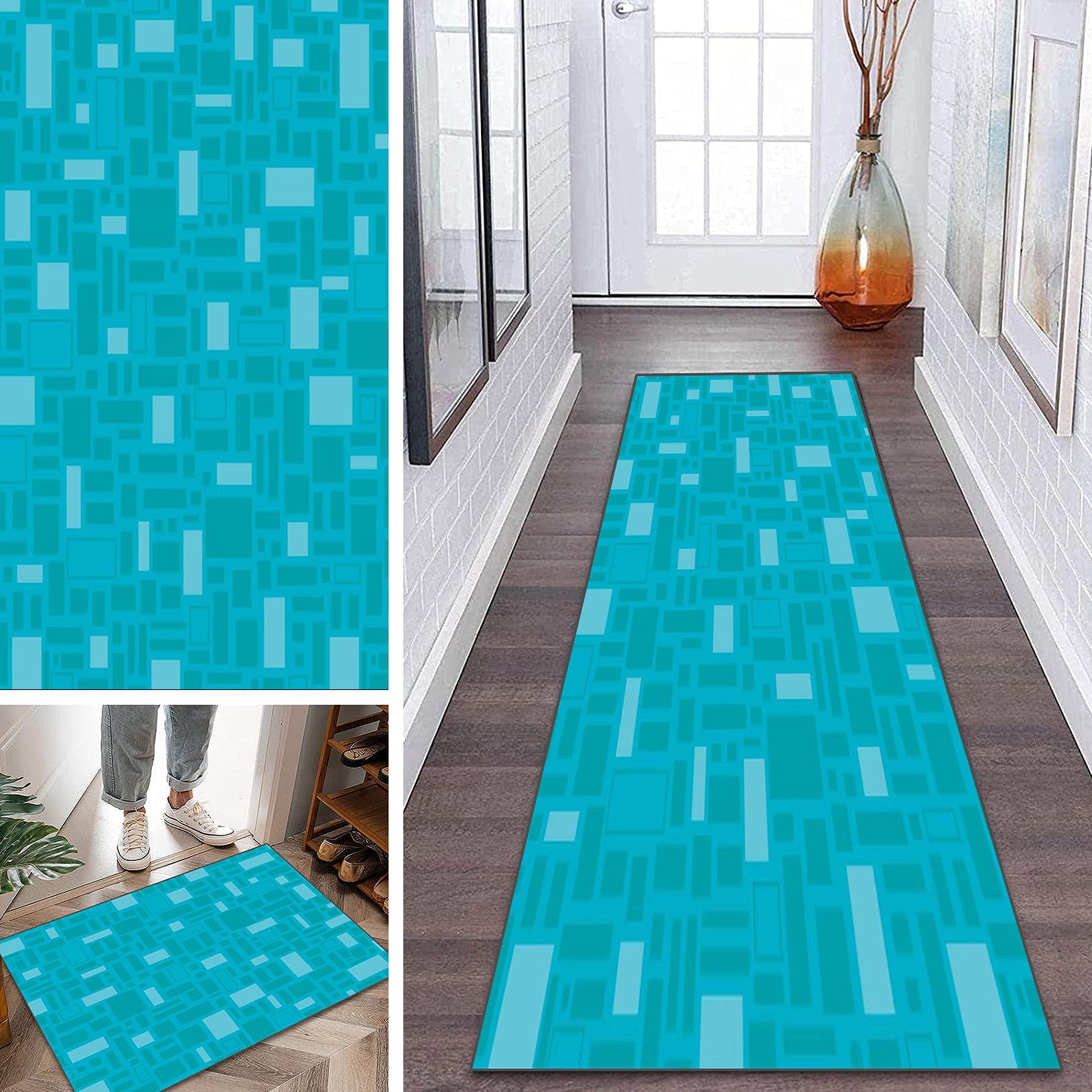 Tapis de cuisine résistant 60x250cm et lavable pour grands couloirs