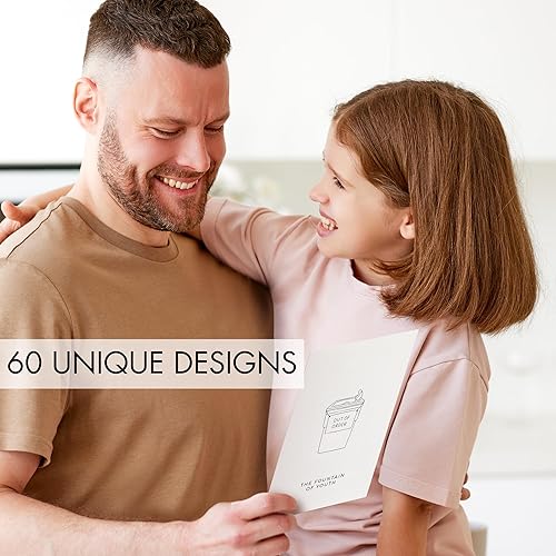 Miniatura 6 de Hermoso juego de 60 tarjetas de cumpleaños con sobres y calcomanías, tarjetas de feliz cumpleaños surtidas de buen gusto a granel para mujeres y