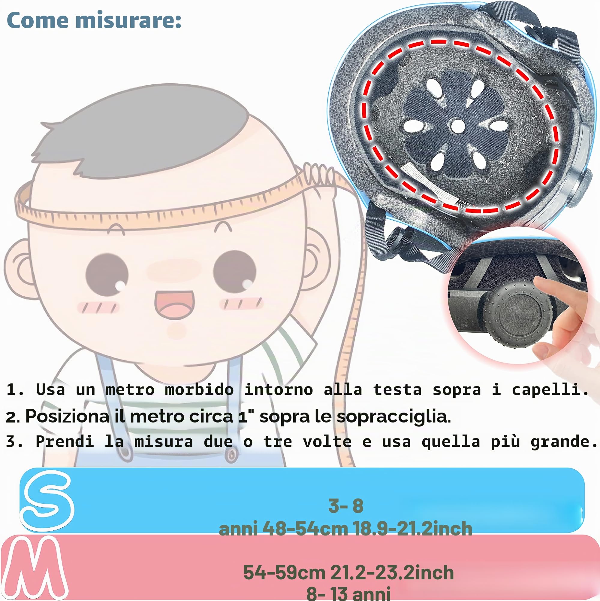 Casco regolabile per bambini Casco per ragazzi e ragazze per ciclismo Skateboard Scooter Roller Skate BMX Bmx