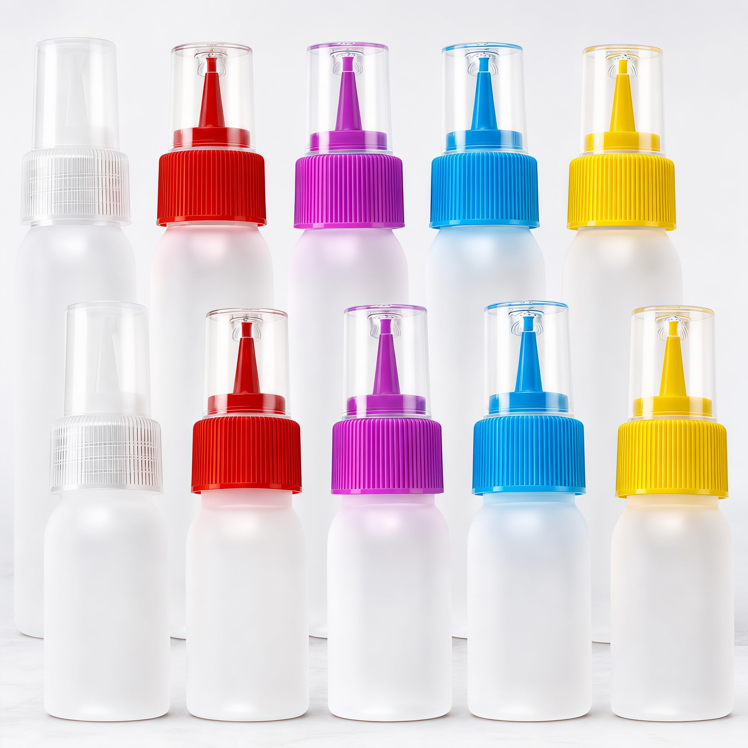 Flacons compressibles de pâtisserie lot de 10 bouteilles plastique 30ml 60ml