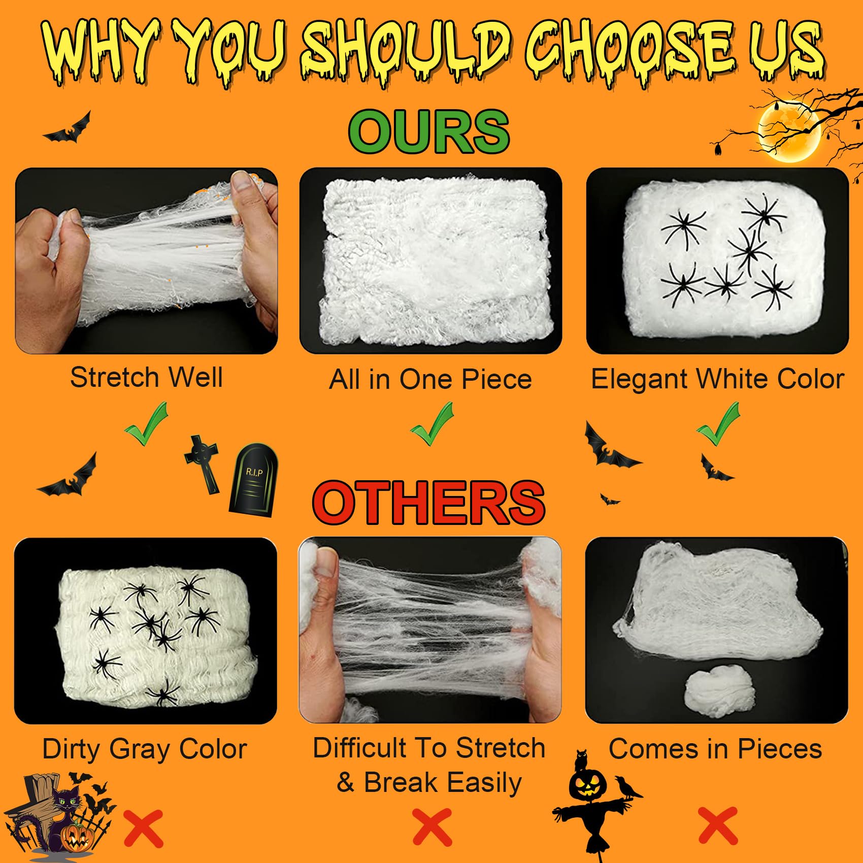 Set di 3 ragnatele di Halloween per la decorazione della casa, ragnatela di legno nero, appendiabiti per porte corona di Halloween - Italia