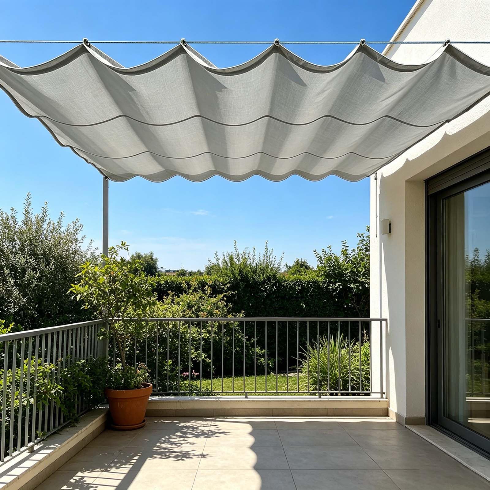 Voile d'ombrage imperméable 285 x 1015 pour grand patio et jardin
