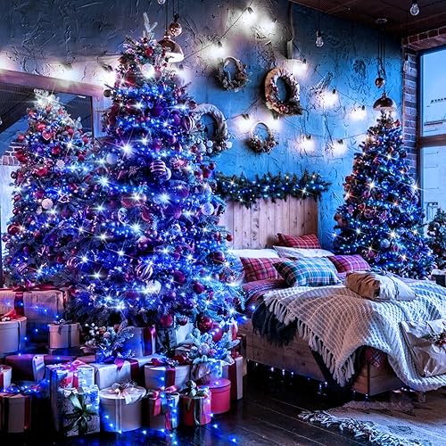 Miniatura 7 de Guirnalda de luces de Navidad de 403 ft para exteriores 1000 luces LED súper largas con control remoto 8 modos y temporizador de memoria alambre