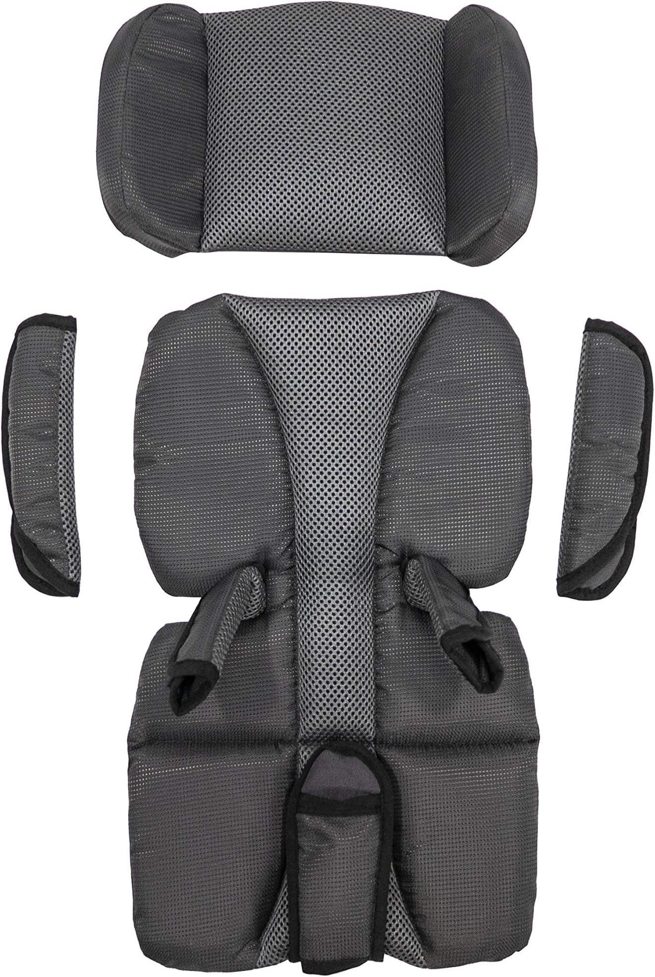 Child seat pad for bicycle trailers and pushchairs.