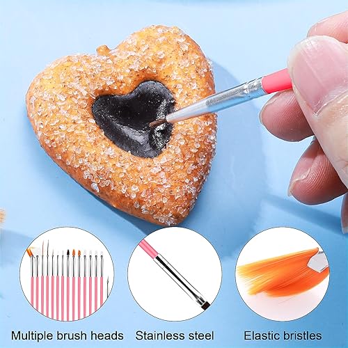 Miniatura 2 de 15 pinceles de pintura para pasteles, kit de pinceles para decoración de pasteles, herramientas de pincel seguras para alimentos, suministros de