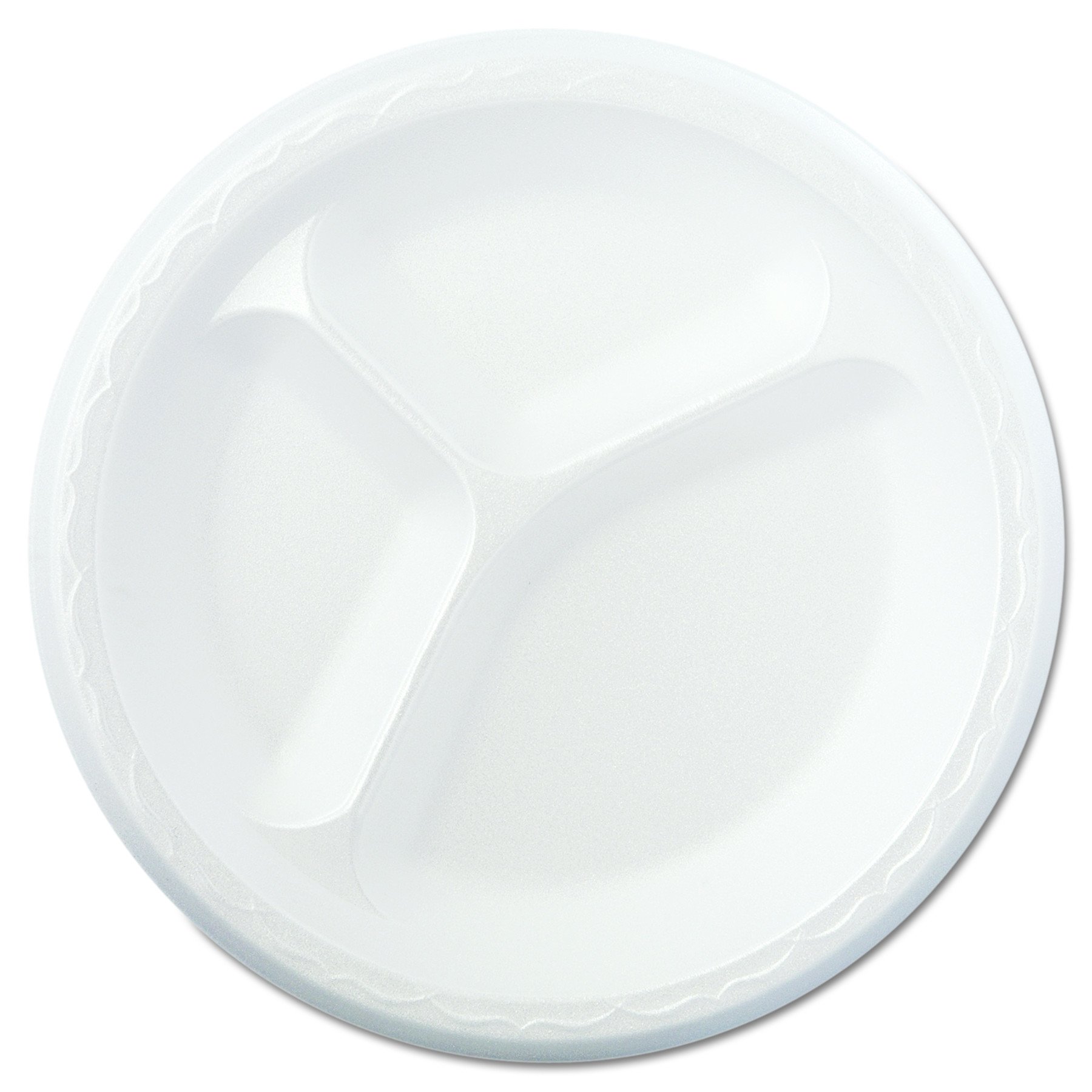 Genpak 83900 Foam Dinnerware, Plate, 3-Comp, 8 7/8