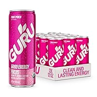 Vista 21 de GURU Tropical Punch - Bebidas energéticas orgánicas, bebida energética limpia con cafeína natural a base de plantas de té verde + enfoque con L