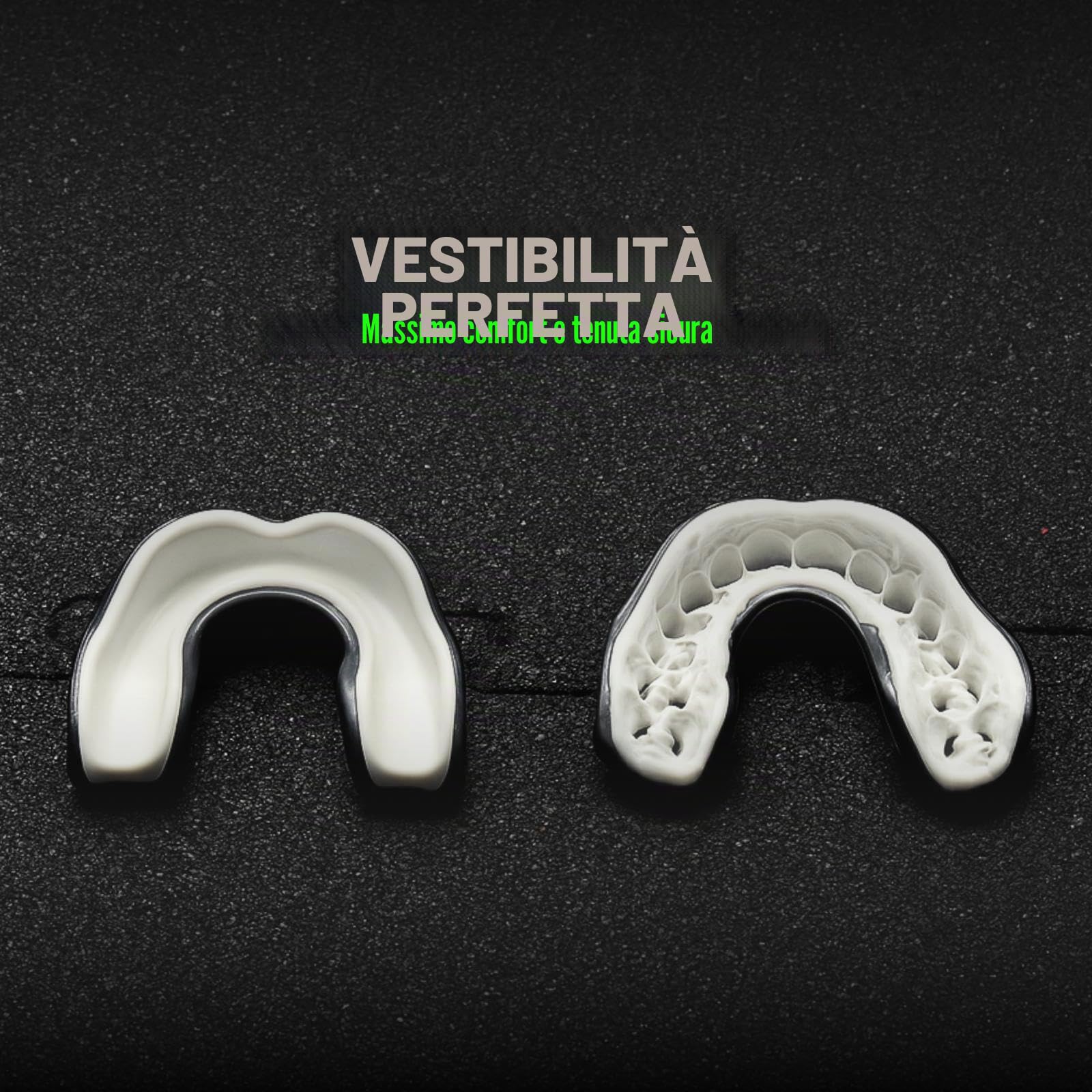 Scatola paradenti premium con scatola di immagazzinaggio per arti marziali, MMA e atleti, massima protezione dei denti grazie alla vestibilità ideale di alta qualità, professionale