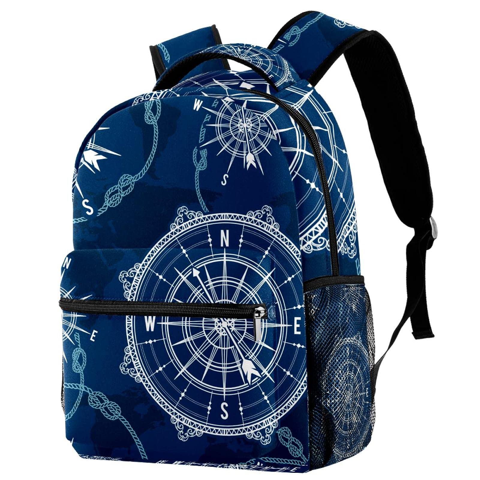 Bolsa de libros escolar unisex estilo casual con estampado de mapa mundial 7
