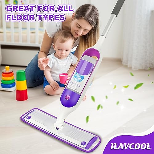 Miniatura 8 de Paquete de 4 almohadillas reutilizables para trapeador Swiffer PowerMop, almohadillas de repuesto para mopa eléctrica de 13 a 15 pulgadas,