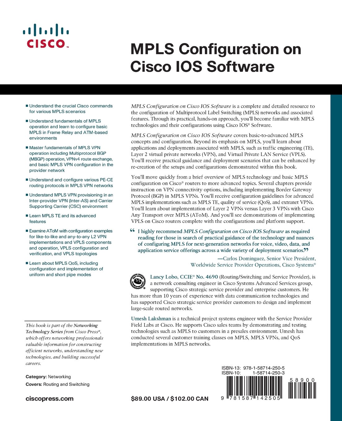 Mpls Configuration on Cisco IOS Software (Paperback)