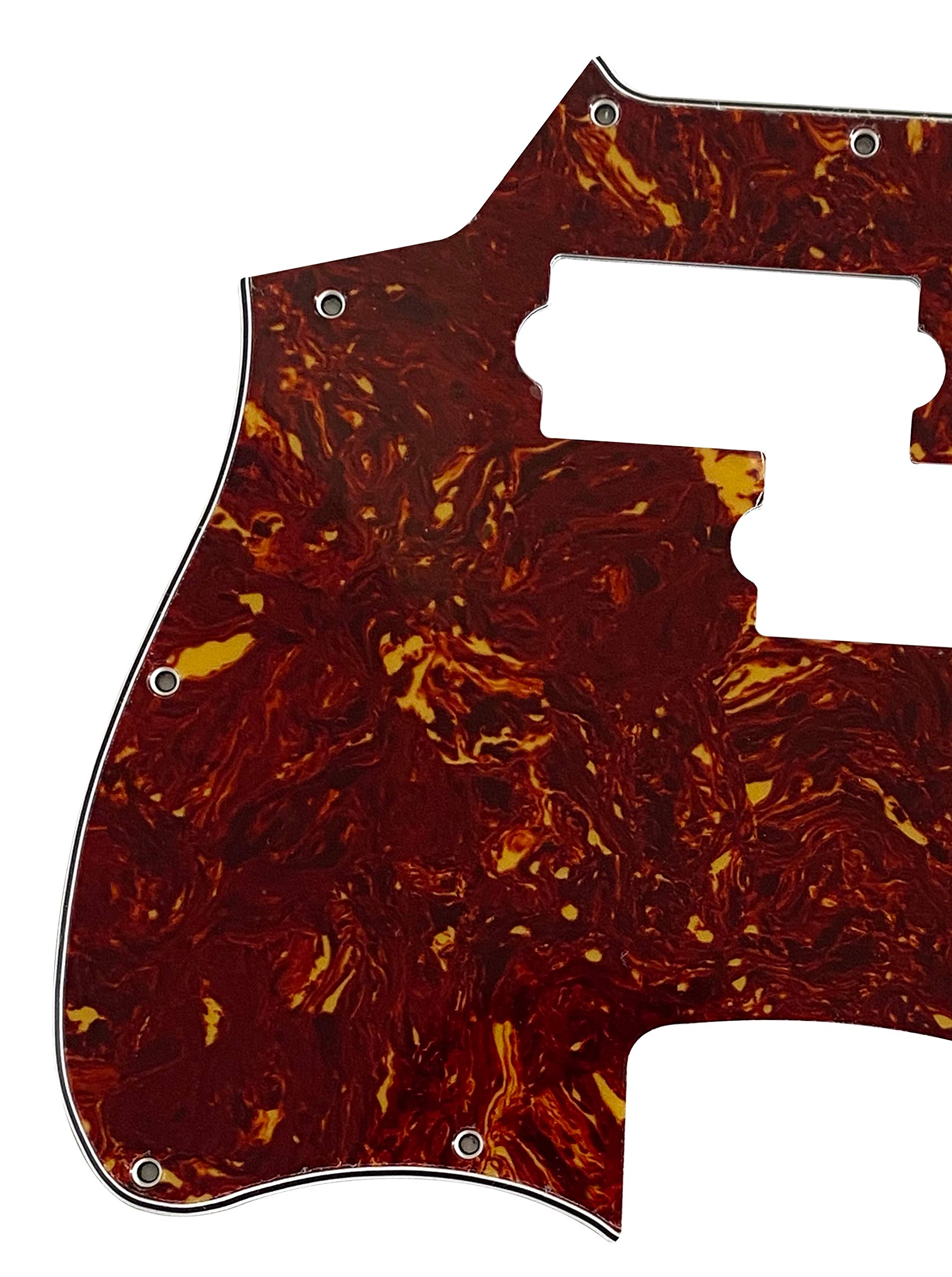 for Squier Jaguar Bass SS Short Scale Style Guitar Pickguard Scratch Plate (4 Ply Red Tortoise)