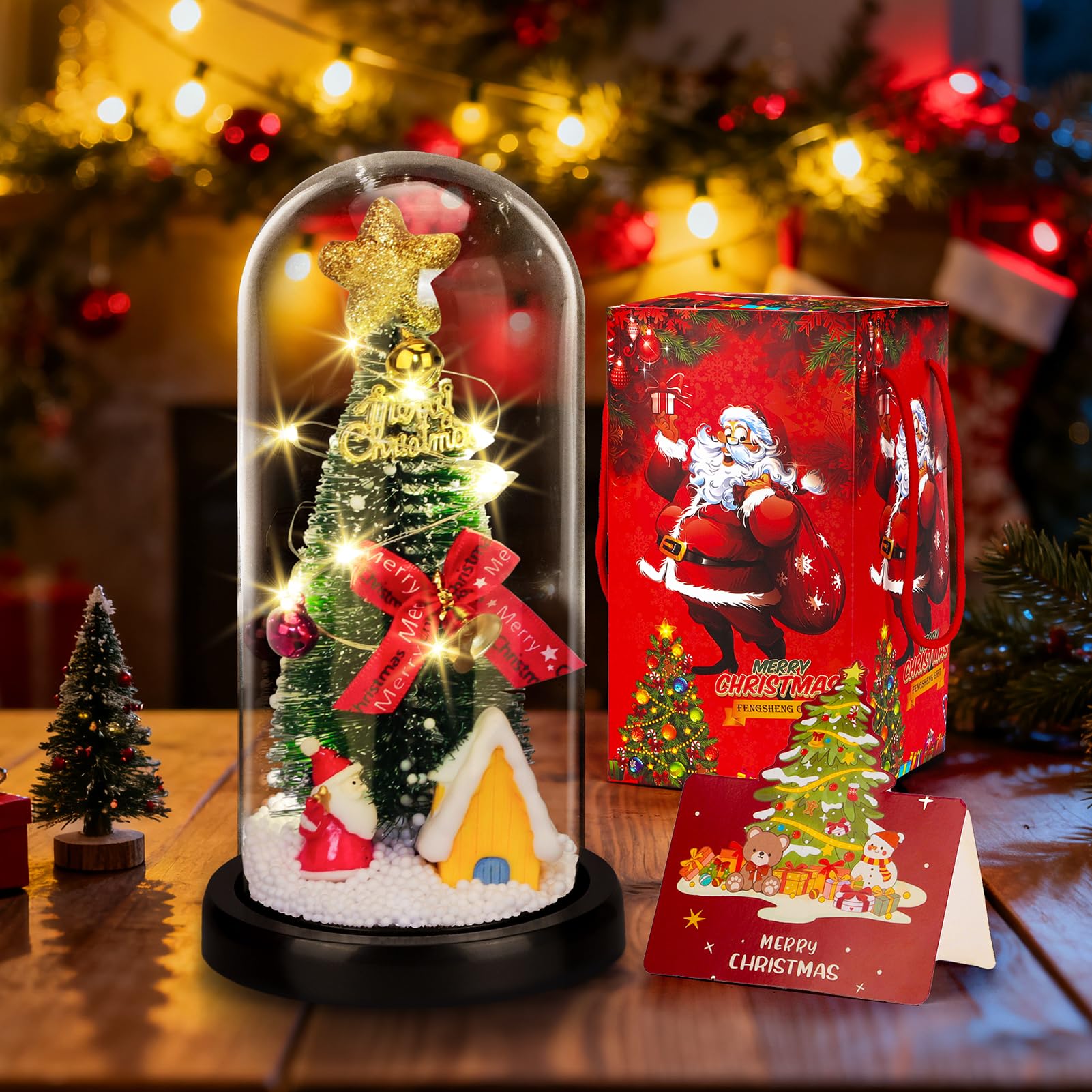 HOTOIQ Birthday Gift Eternal Decoration in Glass with Light, for Friends Gift for Women Girlfriend Sisters Mom Grandma Present on Christmas