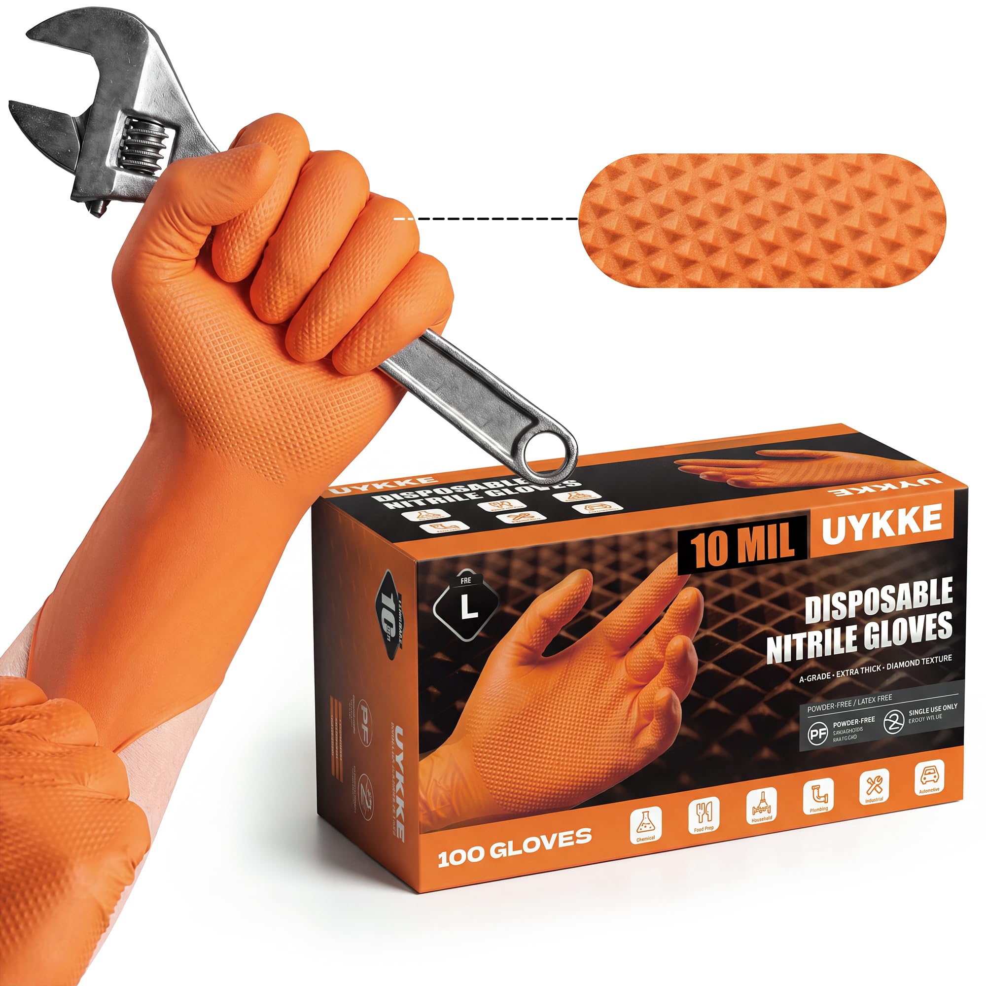 Nitrile Gloves HEAVY DUTY 10 Mil Disposable Rubber Mechanic Gloves XL