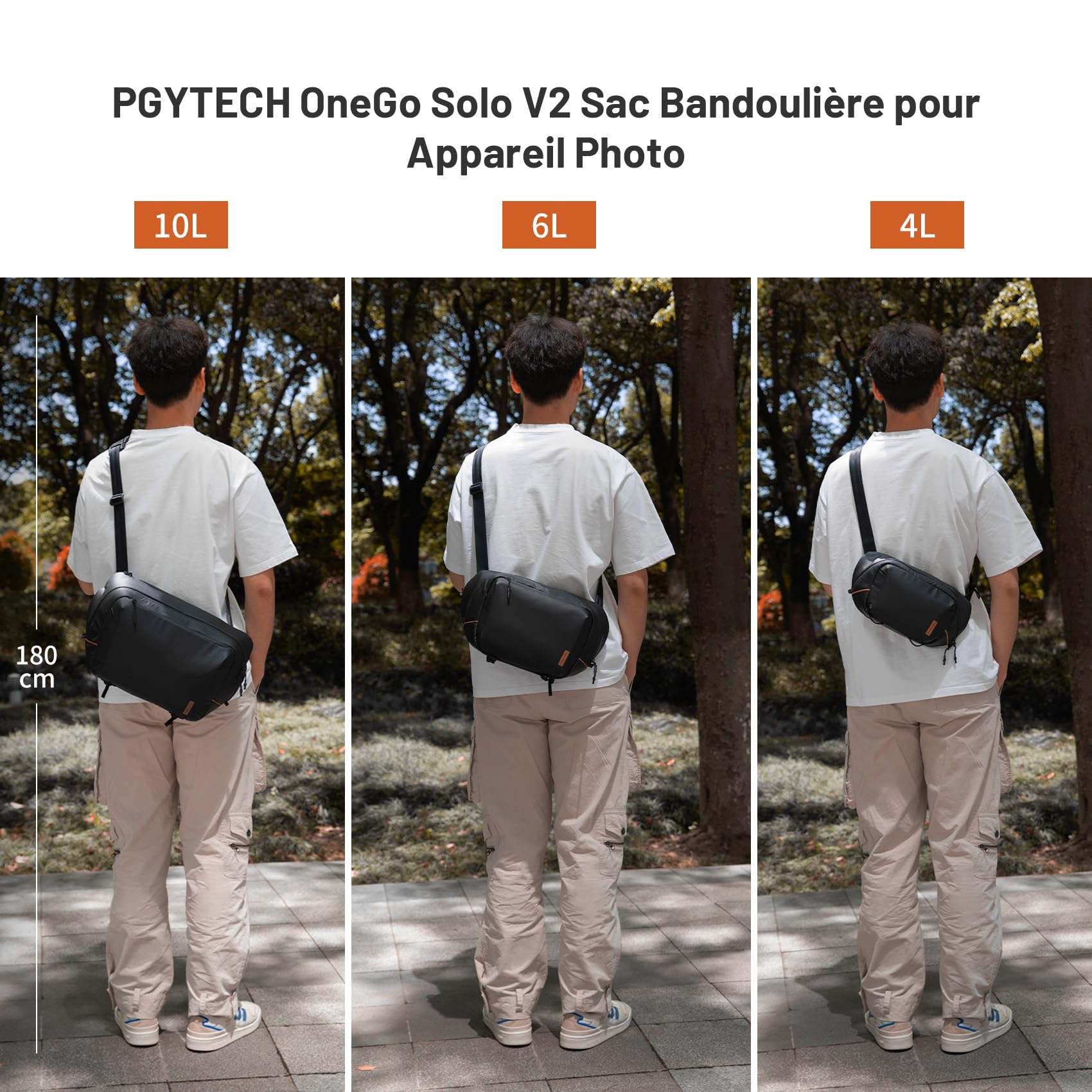 PGYTECH OneGo Solo V2 Sac Sacoche Appareil Photo Sac à Bandoulière pour Appareil Photo 6L, Sac Photo Compatible avec Appareil Photo Reflex Canon, Sony, DJI Avata 2, DJI Mavic 3, iPad Pro 11'', Noir