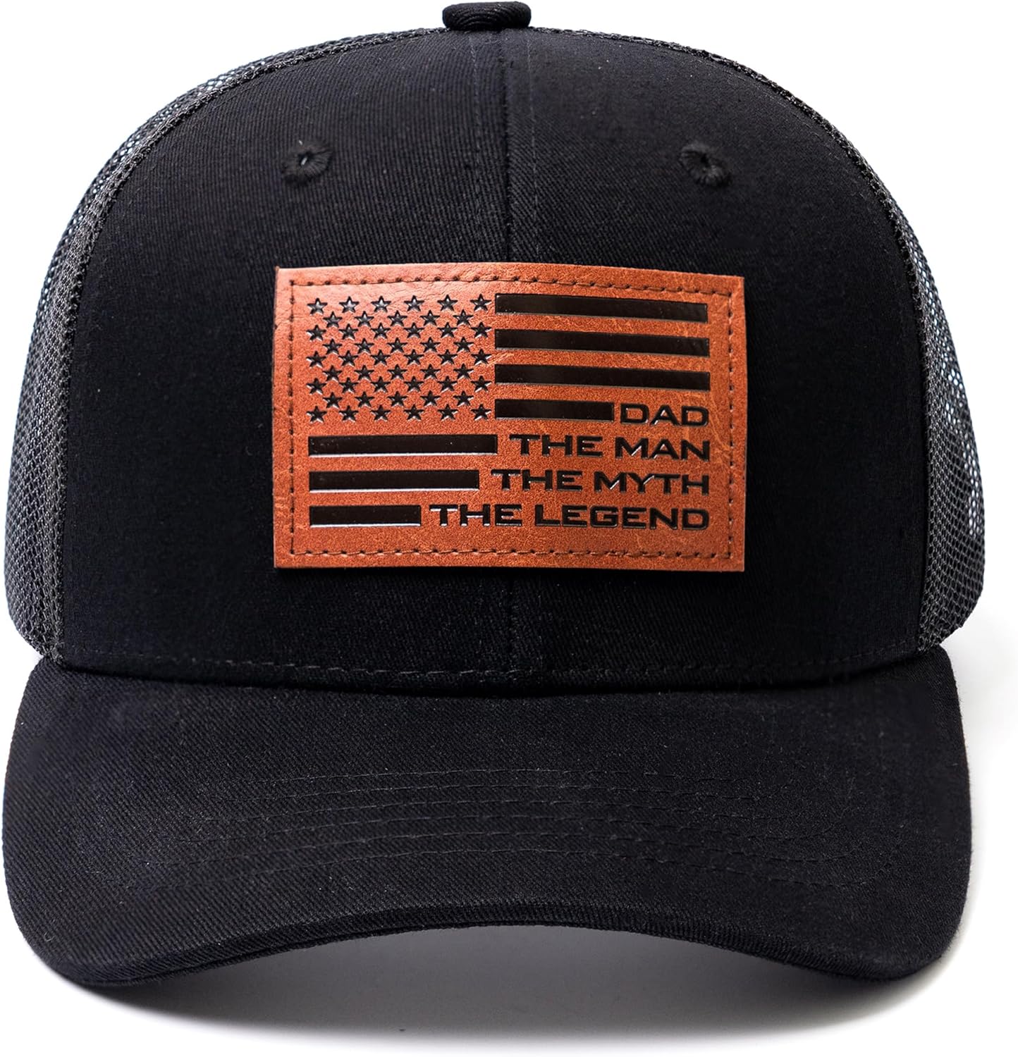 Dad The Man The Myth The Legend Flag Hat, Fathers Day Birthday Gifts for Dad Papa from Daughter Son Black Cap