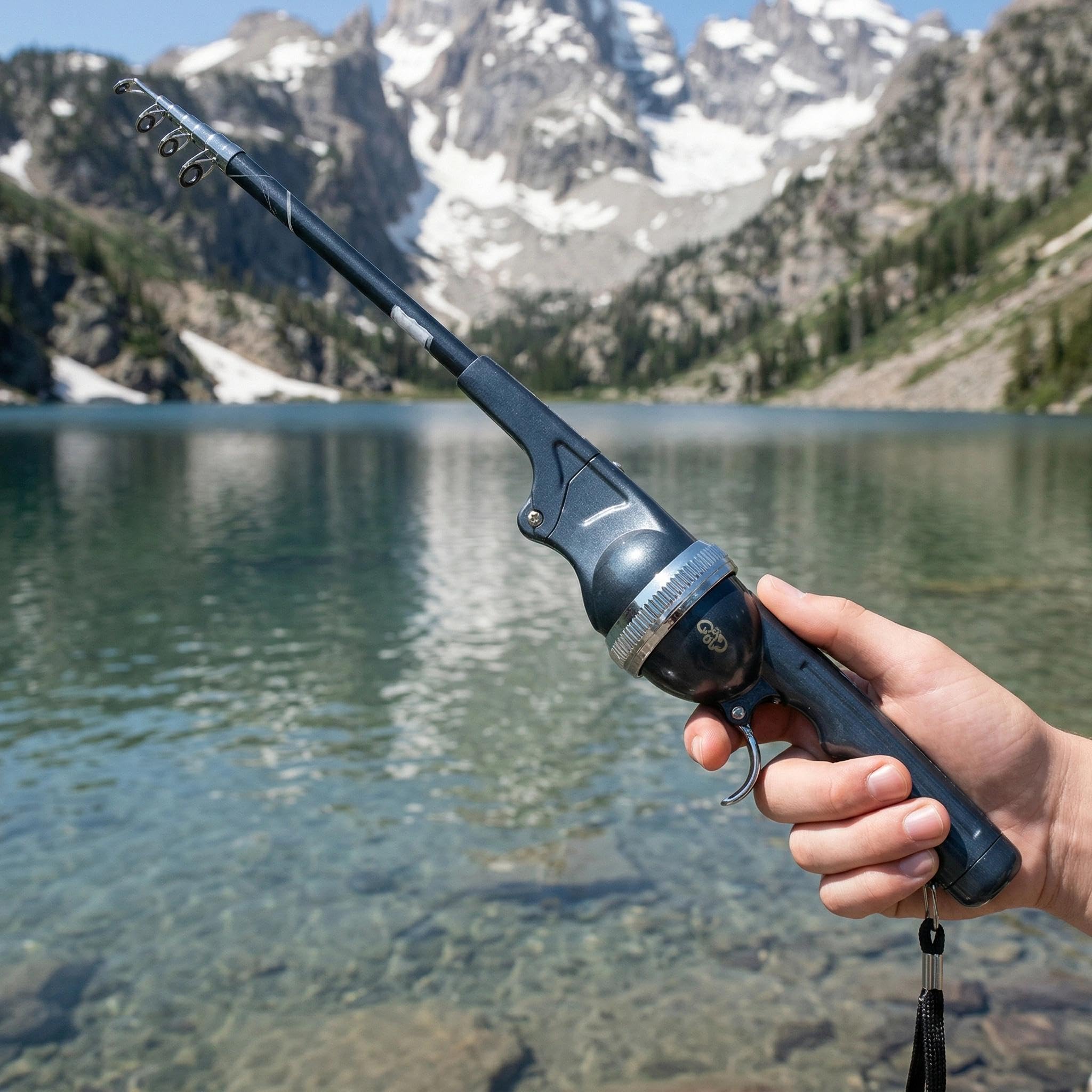 Mini Rod & Reel Combo 5.6ft-Foldable Telescopic Rod - Ultra Compact Mini Fishing Gear - Pocket-Sized Portable - for Travel Hiking Backpacking