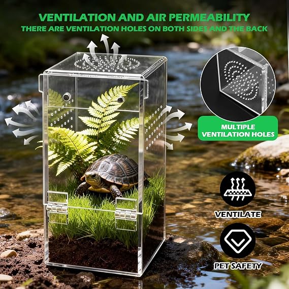 Spider Enclosure for Tarantulas 15 x 7.5 x 7.5 cm Tarantula Enclosure with Front Door Snails for Jumping Spider Praying Mantis Geckos Tree Frogs Beetles